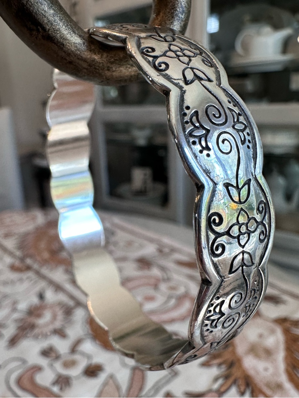 Wider Brighton Floral Design Bangle Bracelet